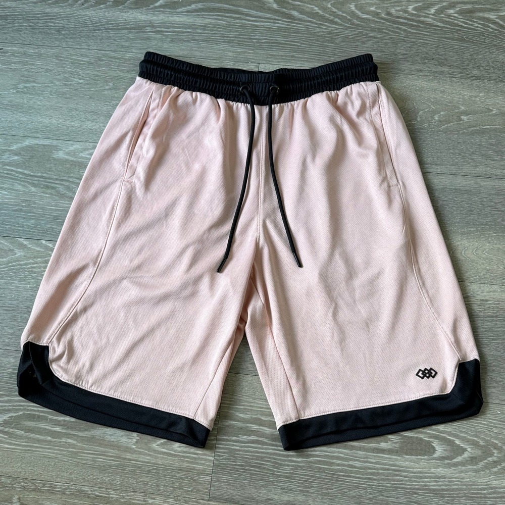 LEG3ND Athletic Mesh Basketball Shorts Mens Small Pink Drawstring Gym Activewear